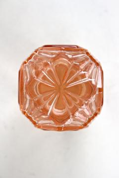 20th Century Art Deco Glass Decanter Set Of Seven Coral Colored AT ca 1920 - 4319904