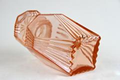 20th Century Art Deco Glass Decanter Set Of Seven Coral Colored AT ca 1920 - 4319905