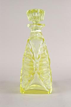 20th Century Art Deco Glass Decanter Set With 6 Shot Glasses CZ ca 1920 - 4685866