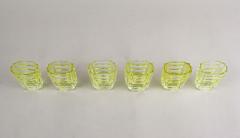 20th Century Art Deco Glass Decanter Set With 6 Shot Glasses CZ ca 1920 - 4685869