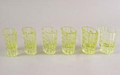 20th Century Art Deco Glass Decanter Set With 6 Shot Glasses CZ ca 1920 - 4685871