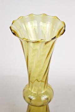 20th Century Art Deco Glass Vase Amber Colored Austria ca 1920 - 4361319