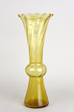 20th Century Art Deco Glass Vase Amber Colored Austria ca 1920 - 4361320