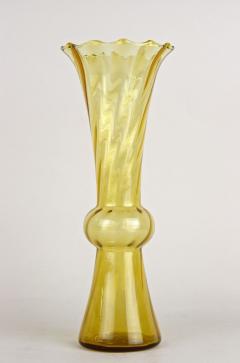 20th Century Art Deco Glass Vase Amber Colored Austria ca 1920 - 4361322