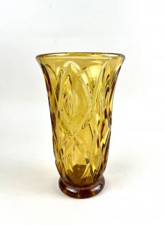 20th Century Art Deco Glass Vase Amber Colored Austria circa 1920 - 3664487