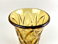 20th Century Art Deco Glass Vase Amber Colored Austria circa 1920 - 3664488