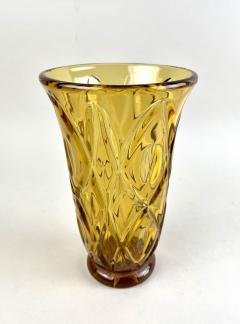 20th Century Art Deco Glass Vase Amber Colored Austria circa 1920 - 3664489