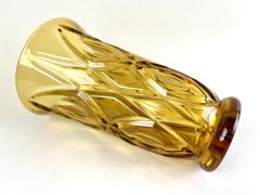 20th Century Art Deco Glass Vase Amber Colored Austria circa 1920 - 3664490