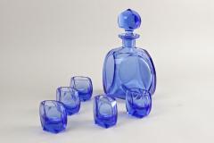 20th Century Art Deco Liquor Set Decanter With 5 Shot Glasses CZ circa 1920 - 4636720