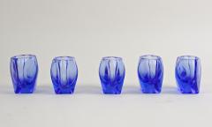 20th Century Art Deco Liquor Set Decanter With 5 Shot Glasses CZ circa 1920 - 4636728
