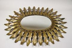 20th Century Art Deco Oval Sunburst Wall Mirror France circa 1920 - 4217912