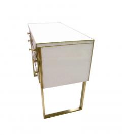 20th Century Art Deco Style Italian White Black Gold Chest Cabinet Sideboard - 4553063