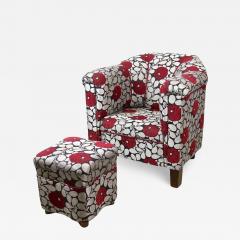 20th Century Art Nouveau Armchair With Foot Stool Austria circa 1915 - 3444807