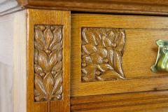 20th Century Art Nouveau Cabinet Buffet Oak Tiffany Style Glass AT ca 1910 - 4616671