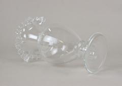 20th Century Art Nouveau Clear Glass Vase Ruffled Edge Austria circa 1910 - 4493143
