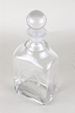 20th Century Art Nouveau Decanter Liquor Glass Bottle Engraved AT ca 1915 - 3898574