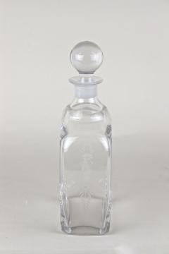 20th Century Art Nouveau Decanter Liquor Glass Bottle Engraved AT ca 1915 - 3898577