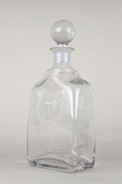 20th Century Art Nouveau Decanter Liquor Glass Bottle Engraved AT ca 1915 - 3898578