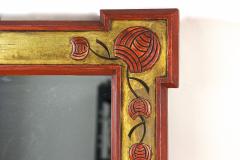 20th Century Art Nouveau Gilt Red Wall Mirror With Floral Carvings AT ca 1900 - 3858459