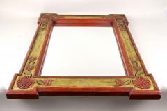 20th Century Art Nouveau Gilt Red Wall Mirror With Floral Carvings AT ca 1900 - 3858470