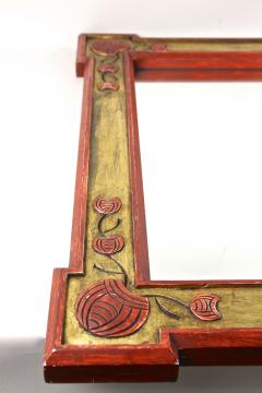 20th Century Art Nouveau Gilt Red Wall Mirror With Floral Carvings AT ca 1900 - 3858475