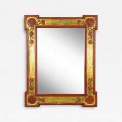 20th Century Art Nouveau Gilt Red Wall Mirror With Floral Carvings AT ca 1900 - 3860060