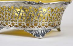 20th Century Art Nouveau Silver Basket With Ambercolored Glass Bowl AT ca 1900 - 3641173