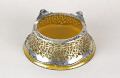 20th Century Art Nouveau Silver Basket With Ambercolored Glass Bowl AT ca 1900 - 3641178