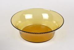 20th Century Art Nouveau Silver Basket With Ambercolored Glass Bowl AT ca 1900 - 3641179