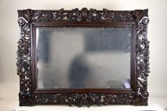 20th Century Black Forest Wall Mirror with Grapes and Leaves Hand Carved 1919 - 4319968