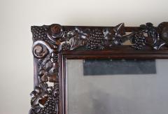 20th Century Black Forest Wall Mirror with Grapes and Leaves Hand Carved 1919 - 4319969