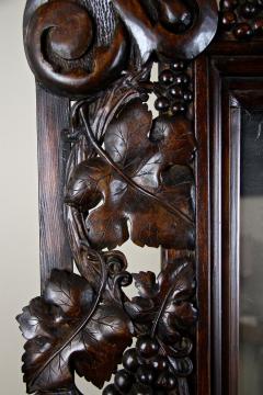 20th Century Black Forest Wall Mirror with Grapes and Leaves Hand Carved 1919 - 4319970