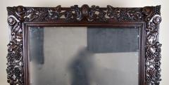 20th Century Black Forest Wall Mirror with Grapes and Leaves Hand Carved 1919 - 4319971