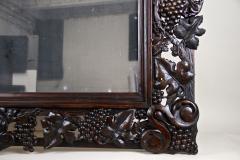20th Century Black Forest Wall Mirror with Grapes and Leaves Hand Carved 1919 - 4319975
