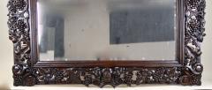 20th Century Black Forest Wall Mirror with Grapes and Leaves Hand Carved 1919 - 4319977