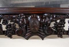 20th Century Black Forest Wall Mirror with Grapes and Leaves Hand Carved 1919 - 4319978