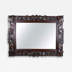 20th Century Black Forest Wall Mirror with Grapes and Leaves Hand Carved 1919 - 4320307