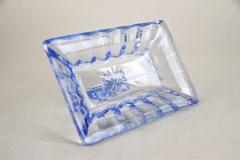 20th Century Blue Art Deco Glass Box with Lid Austria circa 1920 - 4122111