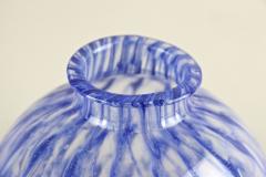 20th Century Blue Murano Glass Ball Vase Mid Century Modern Italy ca 1970 - 4384543