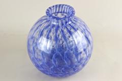 20th Century Blue Murano Glass Ball Vase Mid Century Modern Italy ca 1970 - 4384544