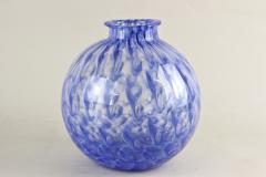 20th Century Blue Murano Glass Ball Vase Mid Century Modern Italy ca 1970 - 4384546