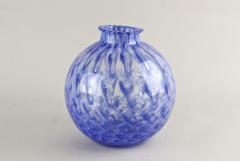 20th Century Blue Murano Glass Ball Vase Mid Century Modern Italy ca 1970 - 4384550