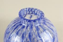 20th Century Blue Murano Glass Ball Vase Mid Century Modern Italy ca 1970 - 4384551
