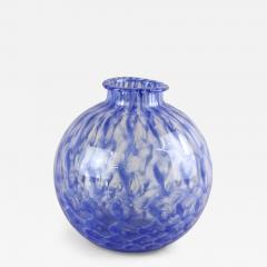 20th Century Blue Murano Glass Ball Vase Mid Century Modern Italy ca 1970 - 4384590