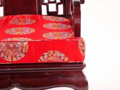 20th Century Chinese Carved Rosewood Pair Armchairs - 3986094