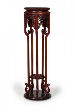 20th Century Chinese Carved Wooden Pedestal Table Stand - 4170638