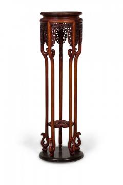 20th Century Chinese Carved Wooden Pedestal Table Stand - 4170641