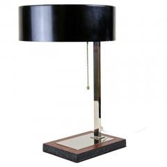 20th Century Chromed Table Lamp With Black Metal Lamp Shade AT circa 1950 - 4376638