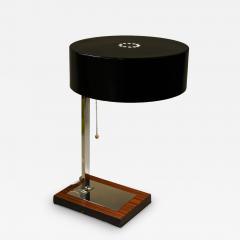 20th Century Chromed Table Lamp With Black Metal Lamp Shade AT circa 1950 - 4379343