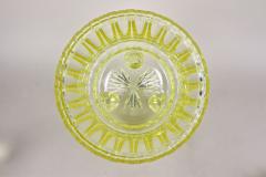 20th Century Citrus Yellow Art Deco Crystal Punch Bowl Service Bohemia ca 1920 - 3835701